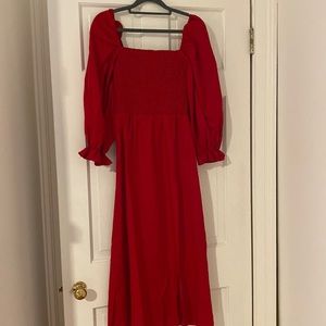 Reformation linen midi side slit xs